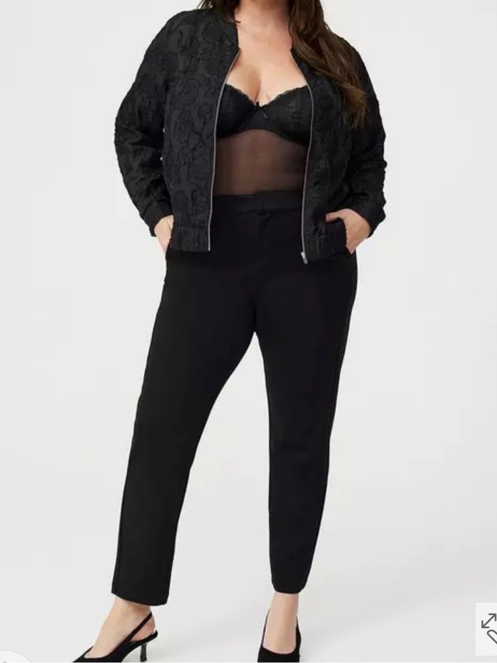 Torrid Black Textured Jacquard Bomber Jacket Size 00 - Picture 8 of 9